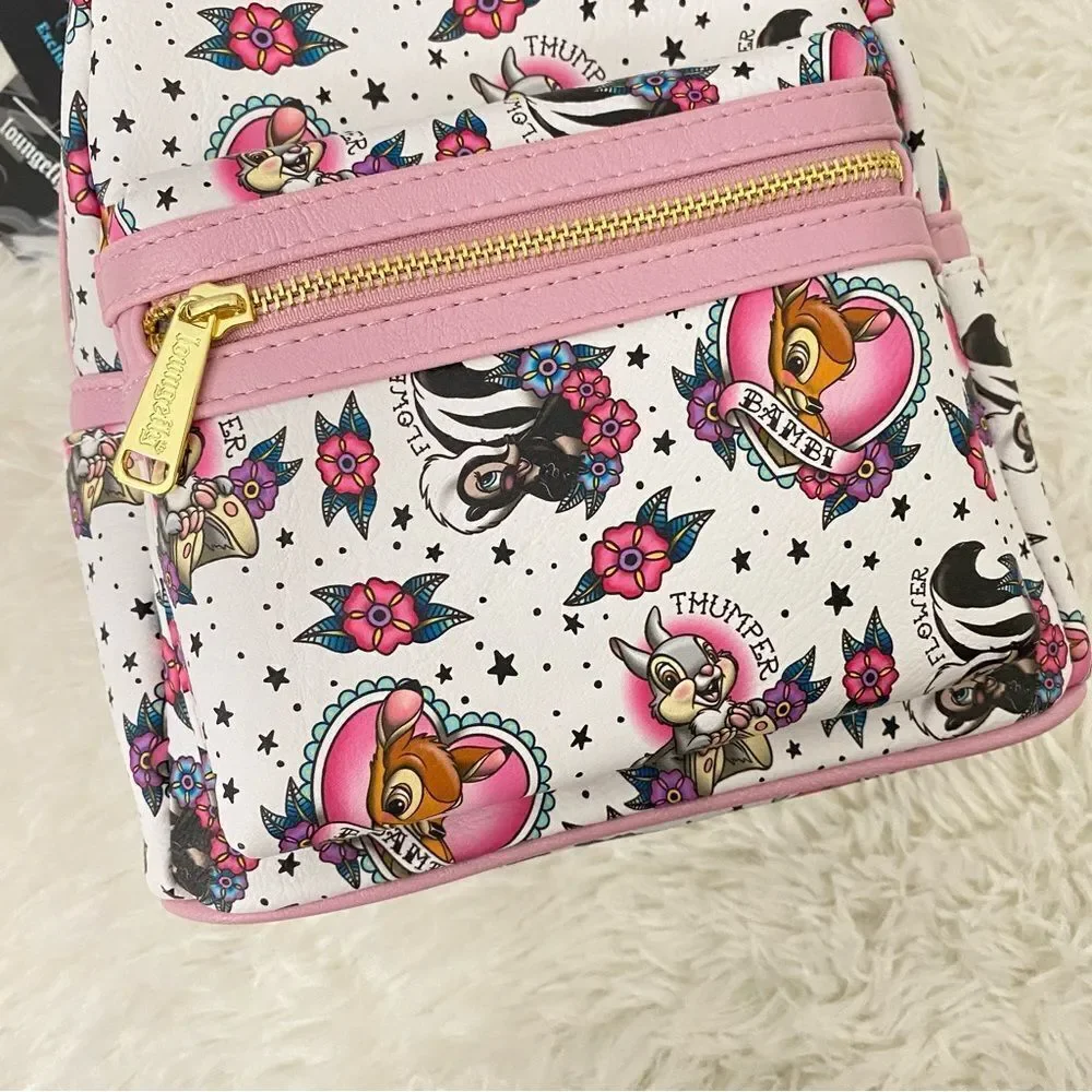 Loungefly Disney Bambi Tattoo Print Mini Backpack 🦌